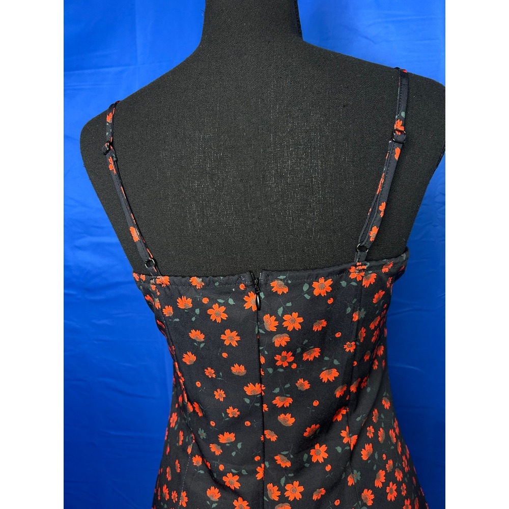 Womens Dark Floral Slip Dress Sz S Cottagecore Romantic Milkmaid Peasant Grunge - Picture 4 of 8